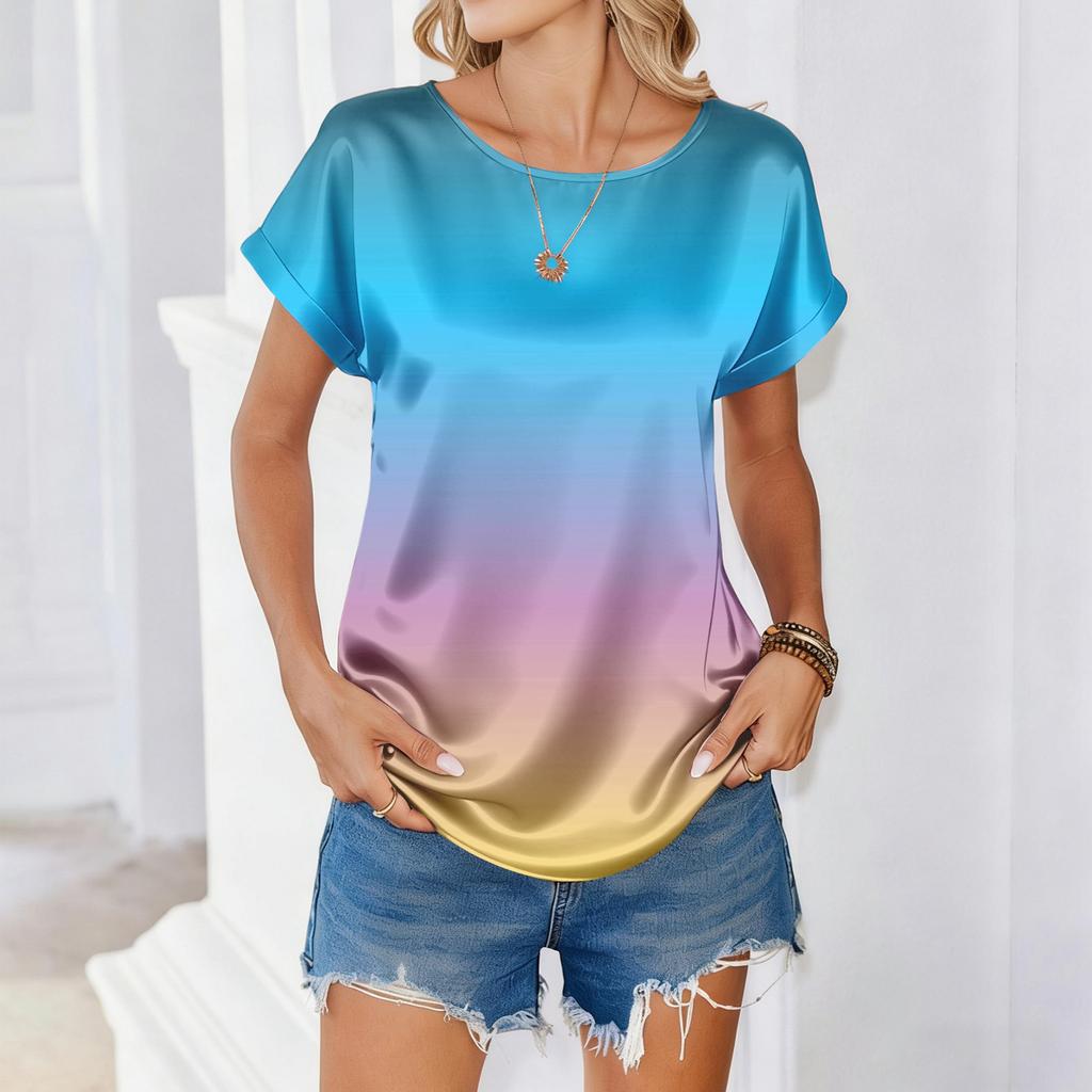 Women's Fashion Casual Gradient Print Top