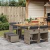 VidaXL 9-Piece Garden Dining Set with Cushions, Dining Chairs with Armrests, Furniture Set with Table, 3211142