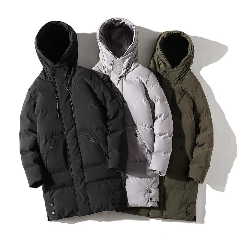 Mid-length Cotton Jacket for Men In Winter New Loose Hooded Cotton Jacket Thickened Down Cotton Jacket for Men