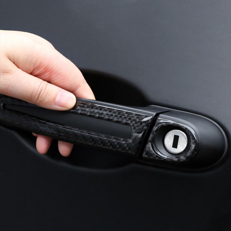 Carbon Fiber Car Door Handle Anti-collision Strip Auto Accessories For BMW F30 F20 F34 F46 F32 X1 E84 X3 F25 X4 F26 X5 E70