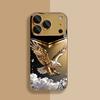 Exquisite business golden eagle phone case for iphone 17 pro max cover Built-in glass for iPhone 17 16 15 14 13 pm Pro Plus