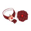 Headwear Elk Pet Hat and Scarf Set Tartan Warm Cat Christmas Decoration Comfortable Soft Christmas Dress Up Set Festival