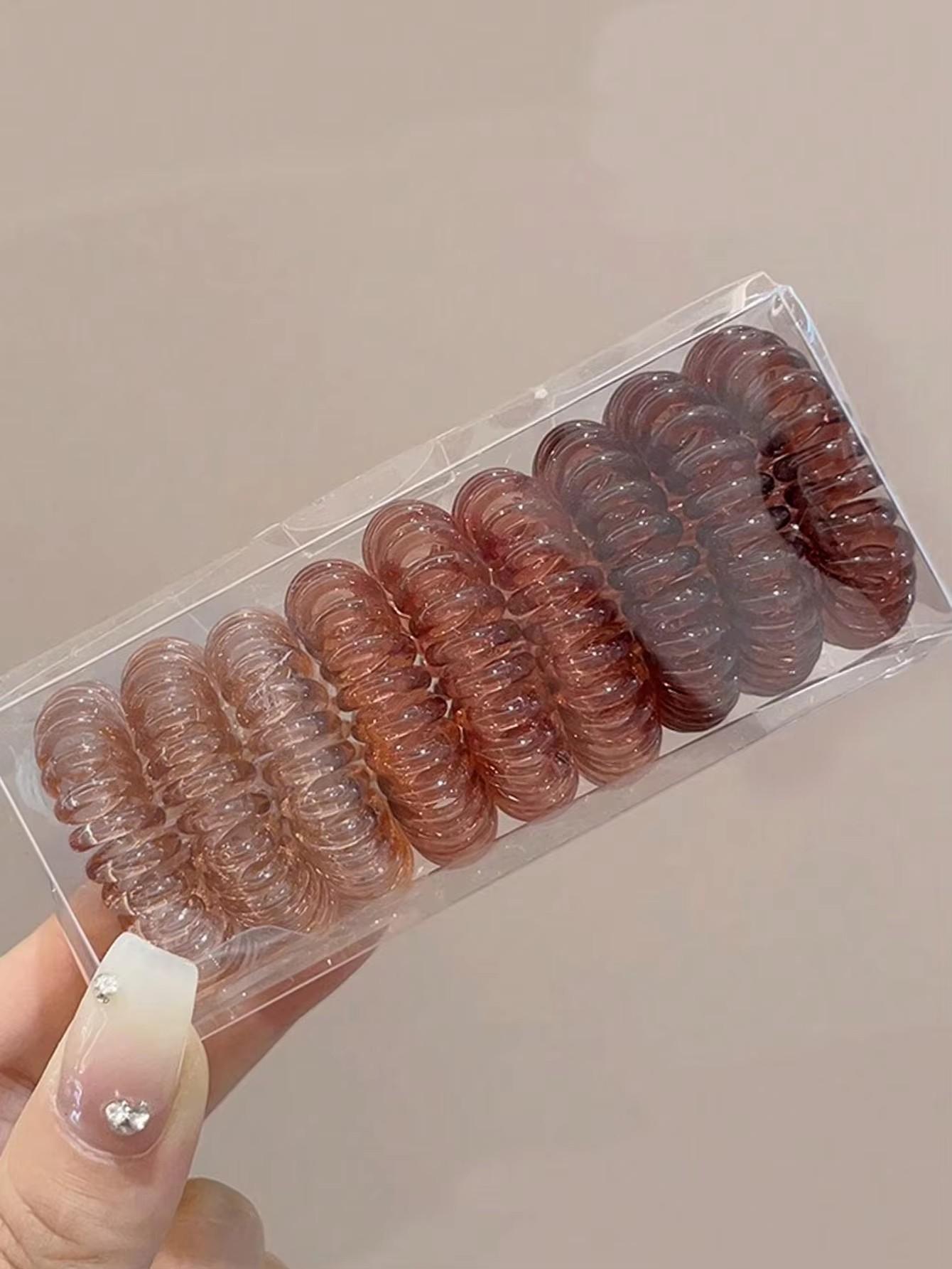 

9 шт./набор Модные высокоэластичные резинки для волос в виде телефонного шнура, резинки-скранчи для женщин, девочек, держатель для хвостика, аксессуары для волос