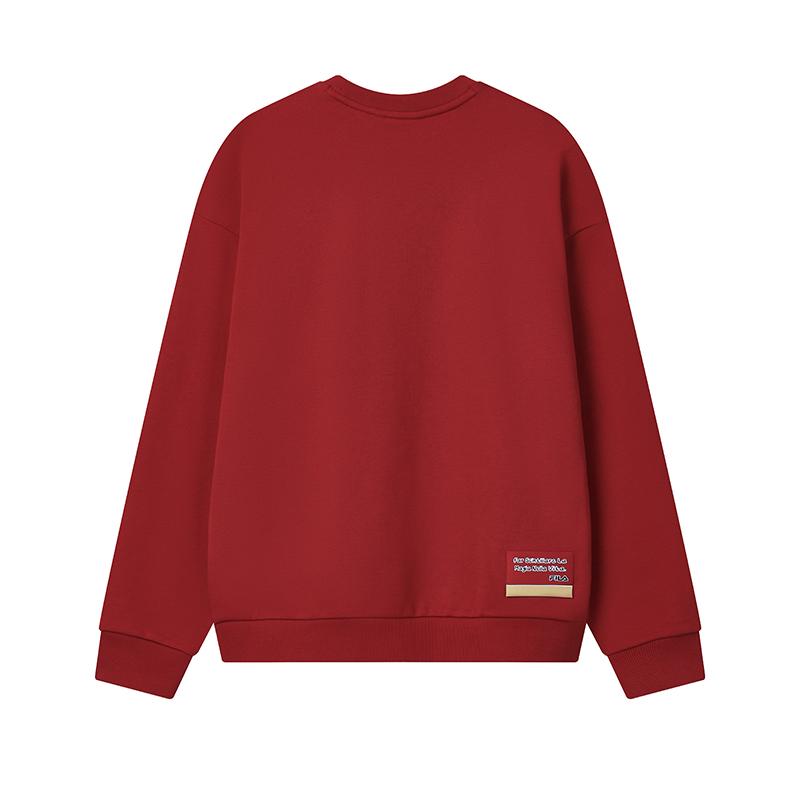 FILA CNY Limited Edition New Year Fashion Trendy Classic Retro Sports Casual Cotton Comfortable Crew Neck Pullover Loose Sweatshirt F11U619202FPK