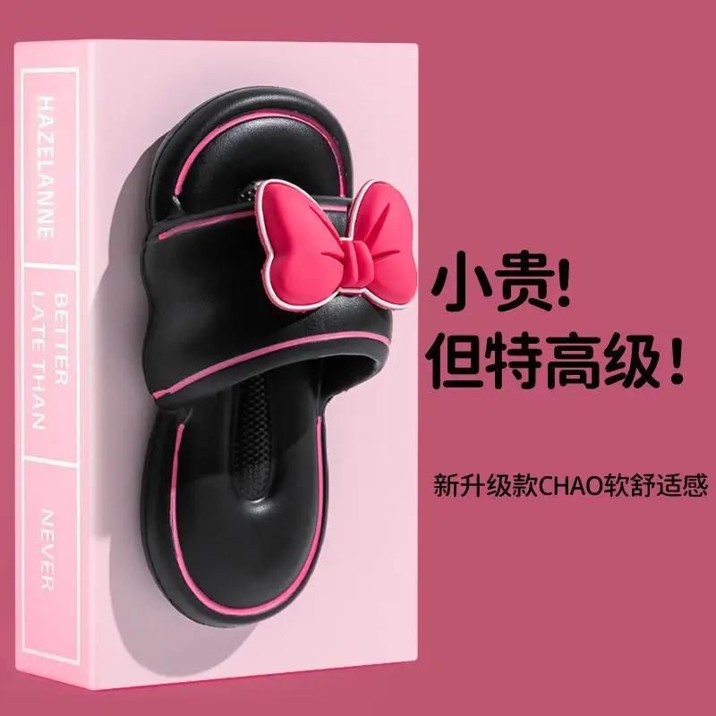 Fashion New Butterfly Bow Slippers for Women's Summer Fashion Soft Soled Outdoor Wear Indoor Home Anti Slip Slippers Outdoor Women Shoes