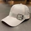 Women Adjustable Mesh Sun Hat Baseball Peak Cap with Rhinestone Belt Summer Hat