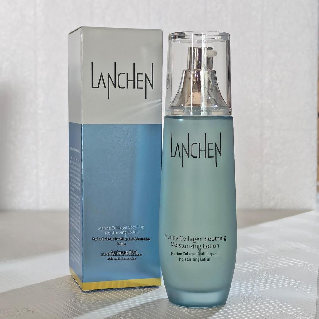 Lanxiu Marine Collagen Soothing Lotion & Cream Set: Face Serum, Hydrating & Nourishing Skincare.