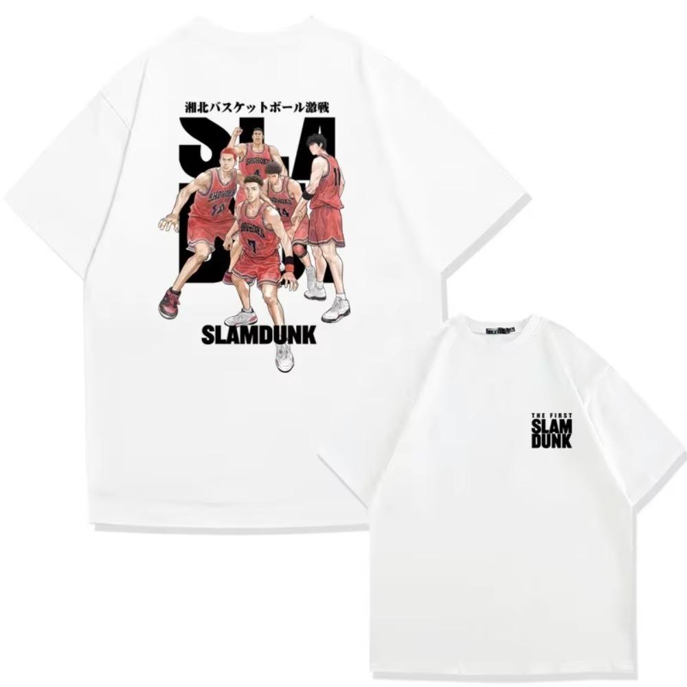 Japanese Anime Slam Dunk Master Cotton Short-sleeved Printed T-shirt Men and Women's Summer Fashion Brand Short-sleeved Clothes