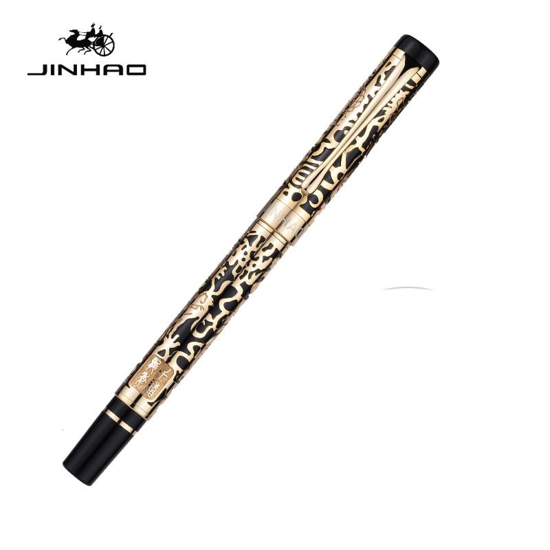 Jinhao 5000 High Quality Dragon Ballpoint Pen Luxury Executive Golden Ball Pen Black Ink Pen Stationery for School Office