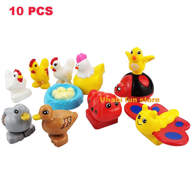 Multiple Models Big Size Building Blocks Farm Ocean Dinosaur Zoo Animals Series Set Assemble Education Toys For Children