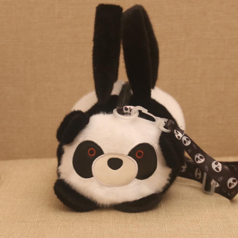 Plush Capybara Panda Claw Machine Crossbody Bag with Large Capacity