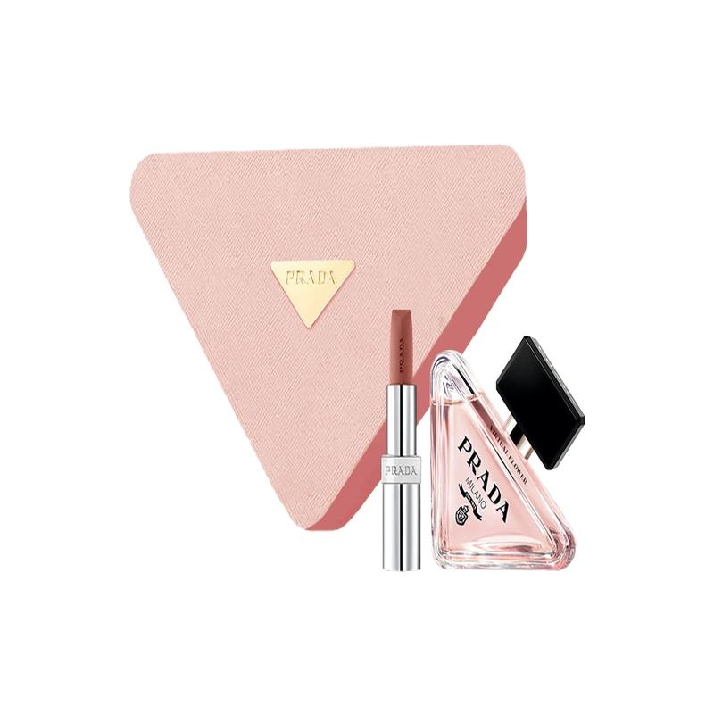 Prada Perfume set My Unpredictable Lipstick EDP Flower Edition Flower World Edition My Ben Unpredictable Perfume EDP 50ml+#B107 Naked Brown 3.8g