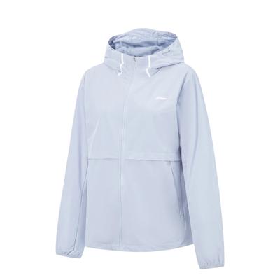 Li Ning Solid Color Zipper Hooded Versatile Loose Sports Windbreaker Women Outerwear AFDV686-3