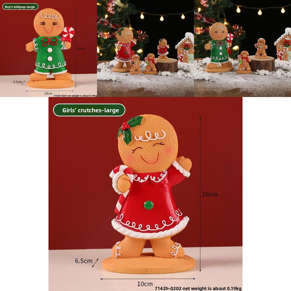 Christmas Gingerbread Man Christmas Party Resin Cartoon Festive Table Decor For Home And Gift