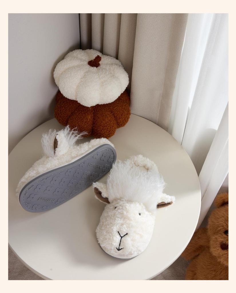 Women's Warm Non-Slip Sheep Root Cartoon Plush Slippers