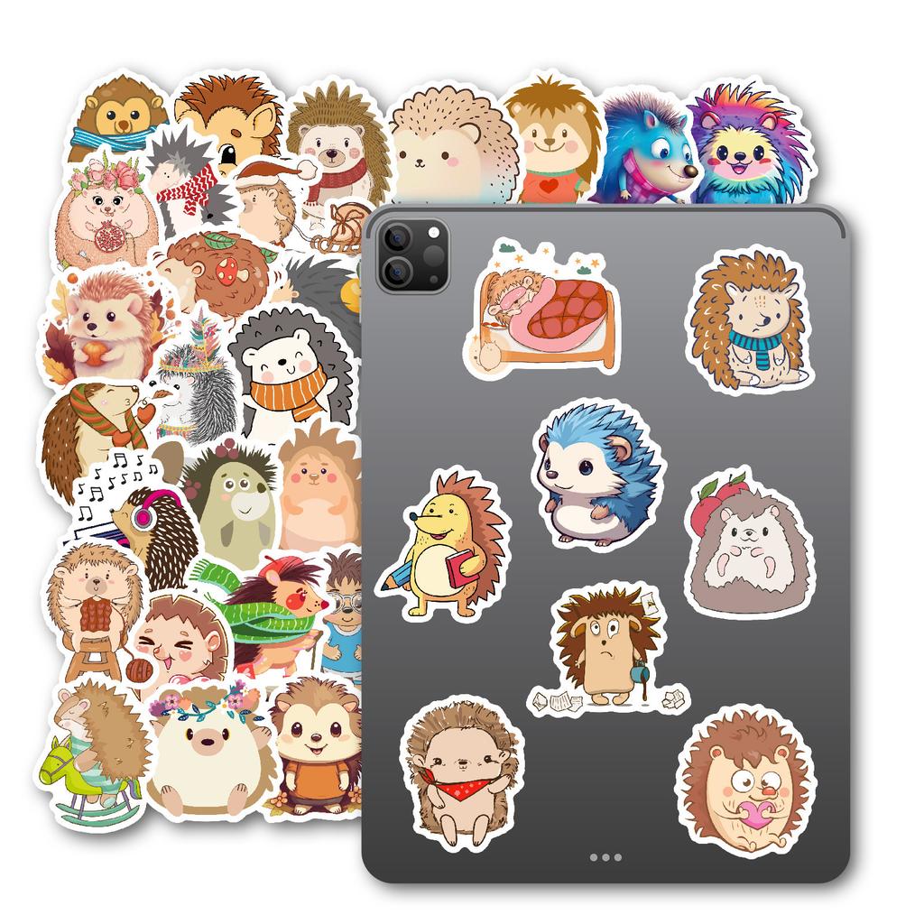 50 Cute Cartoon Different Styles of Small Hedgehog Stickers Hand Account Suitcase Water Cup DIY Decoration Stickers