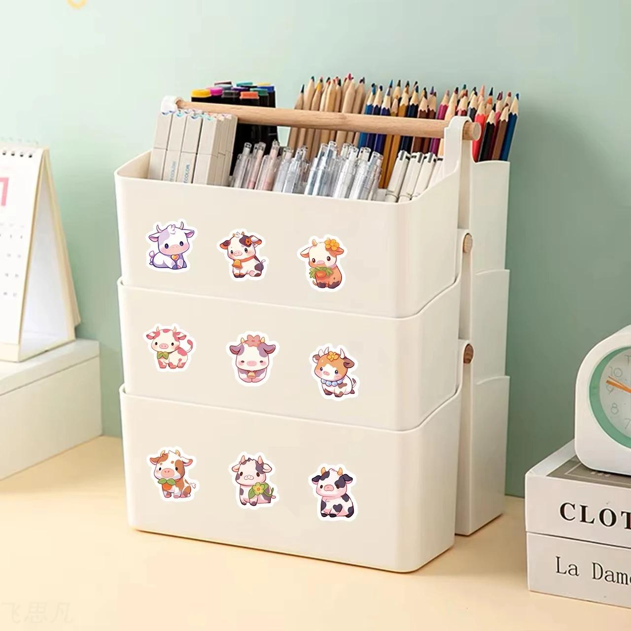 

500PCS Cute Dairy Cow Roll Sticker Handbill Material Cute High Appearance Level Envelope Sealing Sticker Student Kawaii