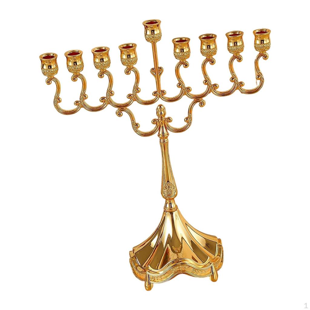 9 Branch Menorah Candle Holder for Hanukkah, Ideal Birthday Parties And Weddings.