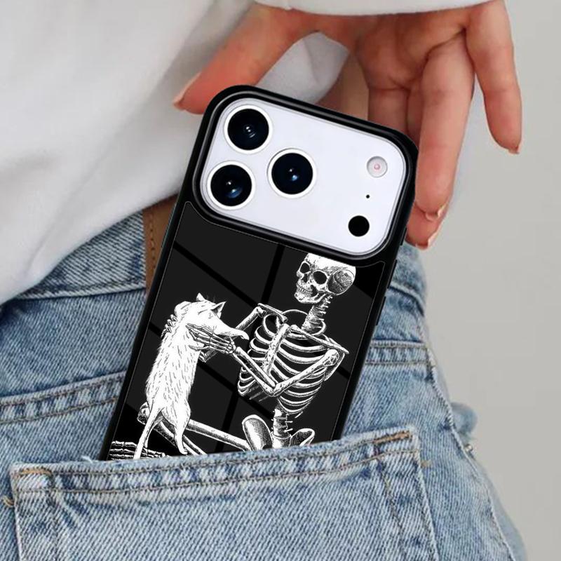 Ästhetische Skelett-Handyhülle für iPhone 16e 15 14 13 12 17 Pro Max Plus Air 17pro Hülle Coque