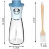 4-Piece Oil Spray Bottle Set with Silicone Pastry Brush for Kitchen and BBQ