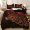 3pcs Leopard Under the Sunset Pattern Printed Bedding Set, 1*quilt Cover+2*pillowcase, for Teenagers and Adults Bedroom
