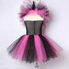 Halloween Witch Costume for Girls: European & American Style with Hat and Mesh Puffy Skirt