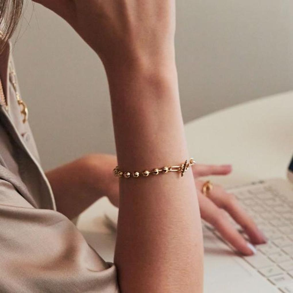 Mixed Toggle Bar Pearl Bracelet OTBP21901CYY