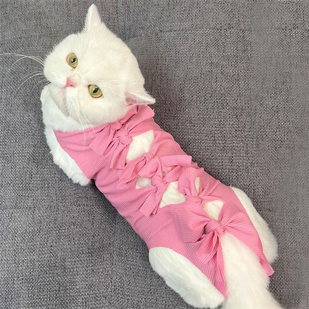 Cat Recovery Suit Kitten Surgical Suit designed for Abdomen Wound Protector Anti Licking Cone E-Collar Alternative designed for Male and Female Cats