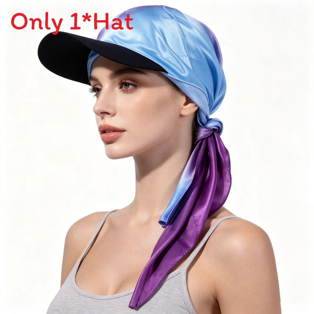 Fashion Print Silk Scarf Headwear With Sun Protection For Outdoor Activities