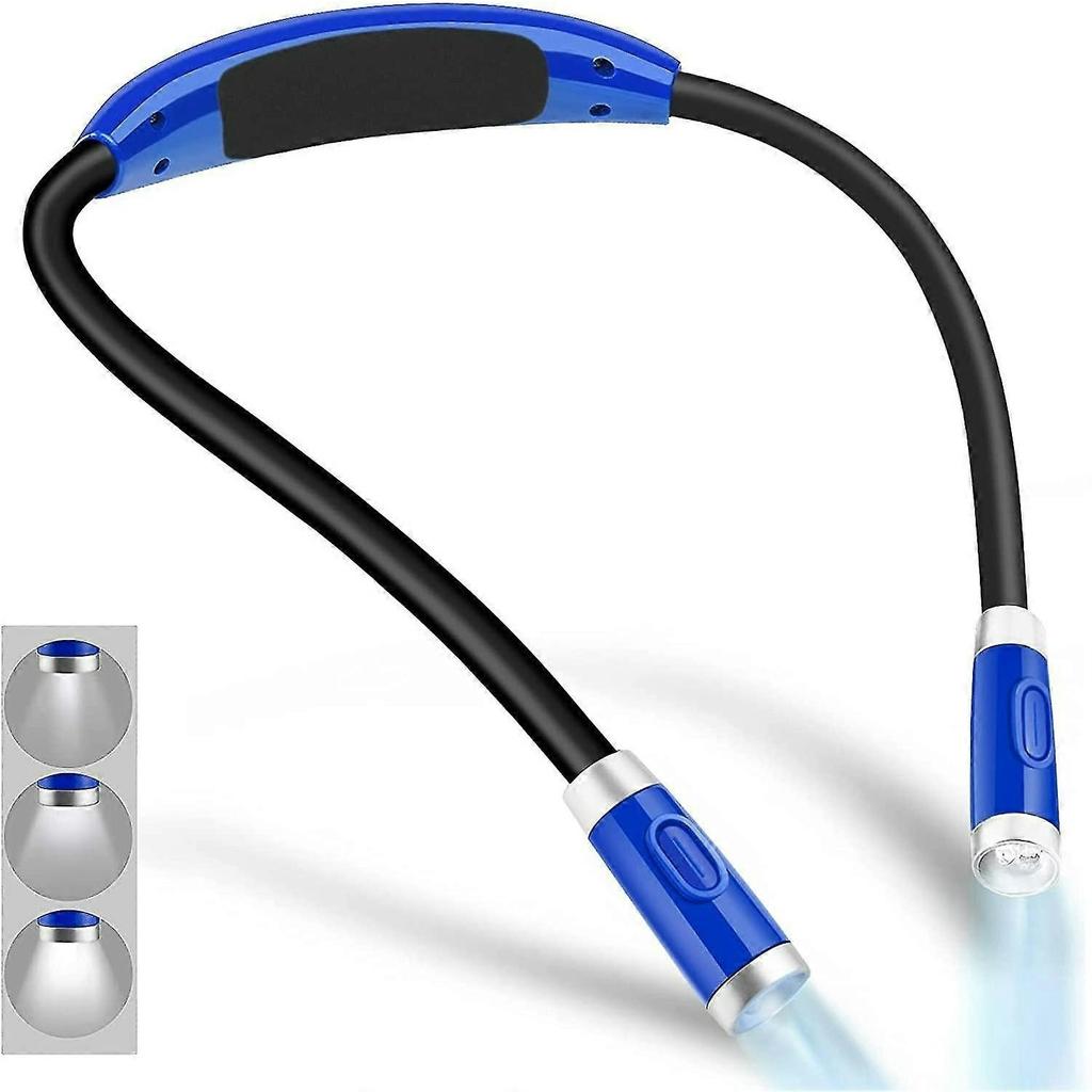 Rechargeable Led Neck Reading Light, Bed Reading Light, 3 Brightness Levels, Flexible And Soft Silicone Arm, Comfortable To Wear And Durable.