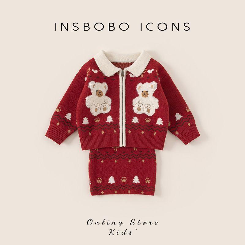 Girls Spring Outfits 2026, Spring Baby Girl Sets, Children s Clothing, Stylish Early Spring Outfits, Super Cute Sweaters, Children s Wear Red (Skirt Version) 80