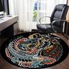 1pc Dragon Phoenix Office Round Area Rug, Indoor Mat Suitable For Office, Under Office Chairs Bedroom Living Room Home Decor, Room Deco