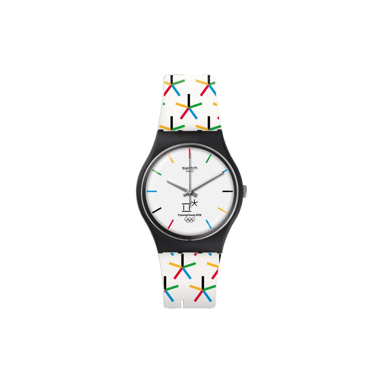 Swatch Originals Series Quartz Movement Waterproof Watch 34Mm White Dial Plastic Case Silicone Strap Men watches GZ317 White