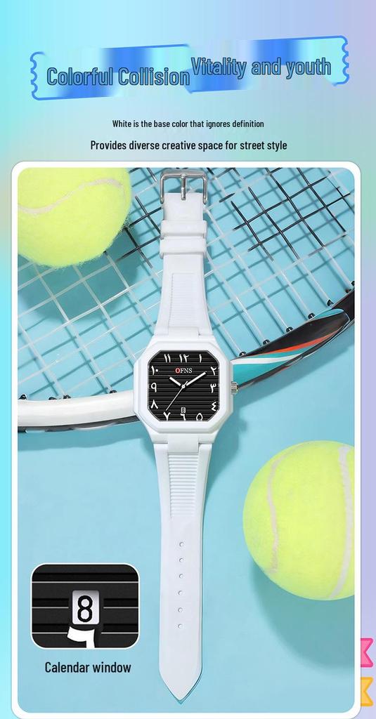 Middle East Exclusive Unisex Quartz Watch - Square Dial, Arabic Numerals, Waterproof, Luminous with Calendar