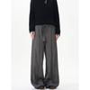 Kisko High-End American-Style Bamboo Gray Belt Drape Casual Trousers Unisex Niche Retro Loose Straight-Leg Pants
