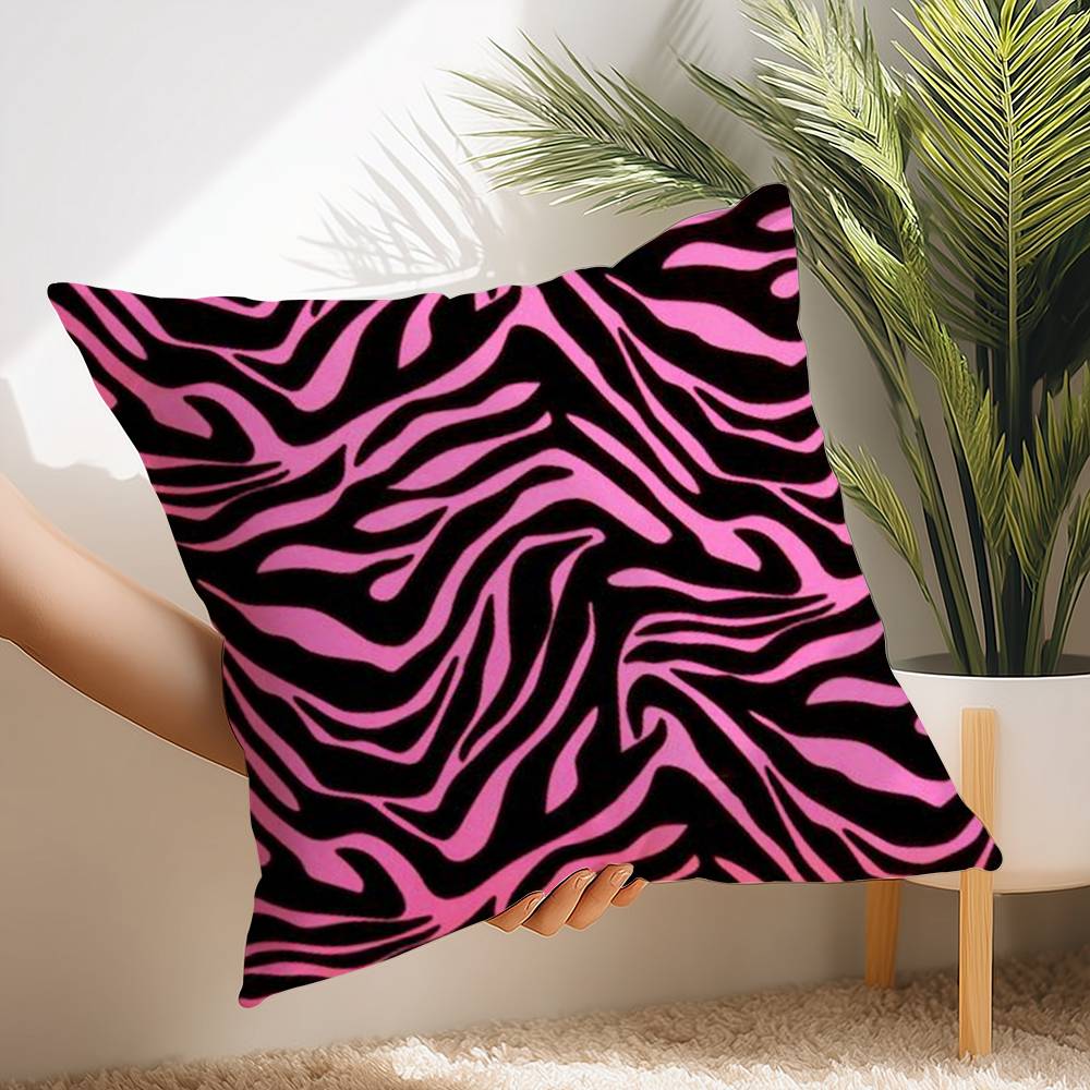 Y2K Fashion Leopard Print Pillow Case Short Plush Print Cushion Cover Square Throw Pillow Covers Sofa Home Decor