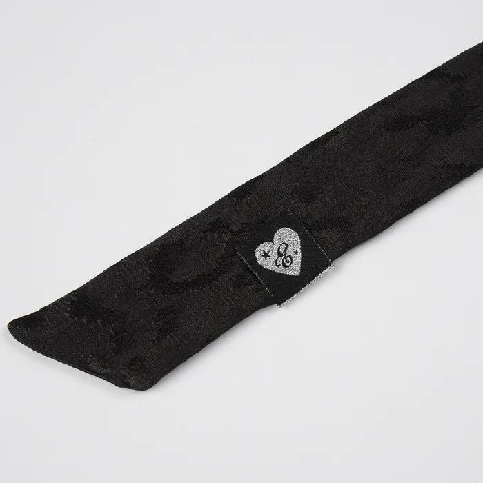 Jacquard Leopard Long Tie Scarf (Black)