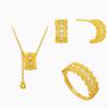 Satin Light Passepartout Fringed Pendant Necklace Filigree Diamond Stud Earrings Gold Lace Open Ring Women