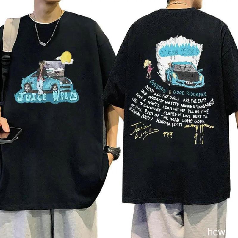 T-shirt Imprimé Manches Courtes Classique Rapper JUICE WRLD T-shirt Manches Courtes en Coton Street Hip Hop Sportswear Hauts Décontractés Oversize