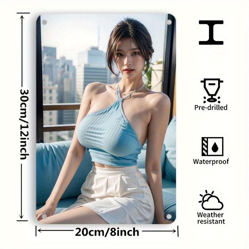 Retro Metal Tin Sign Sexy Woman Wall Art Home Decor 8x12 Inch 20x30 cm