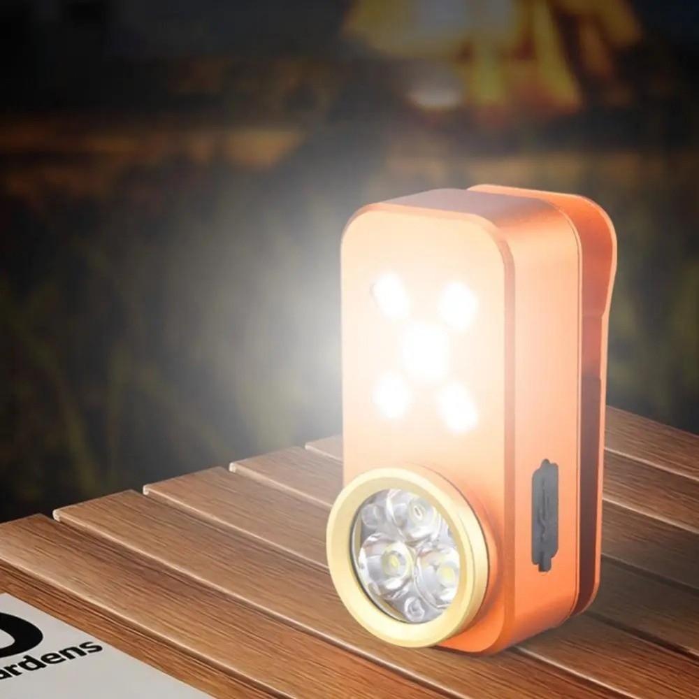 Waterproof LED Clip Flashlight Dual-Light Source Aluminum Alloy Magnetic Clip Light USB Rechargeable Magnetic Clip Warning Lamp