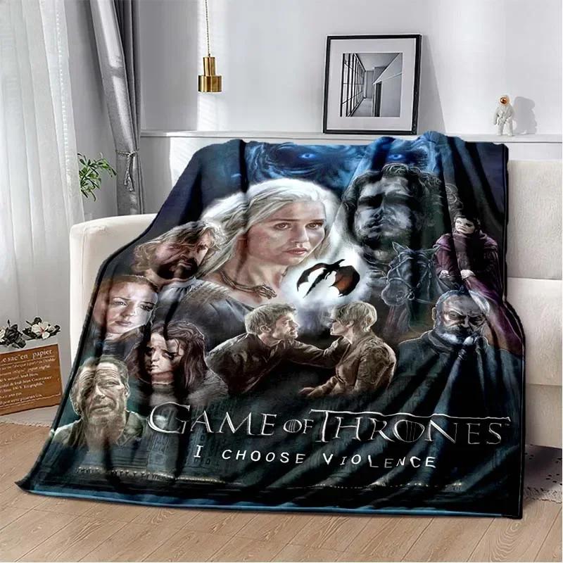 Game Dragon Plush Throw Blanket TV Series Thrones Fleece Bedspread Blanket Flannel Bedding Square Picnic Wool Soft Blanket