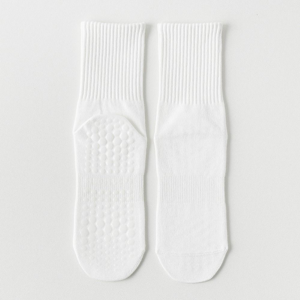 

Pure Cotton Medium Length Socks Anti Slip Silicone Women s Sports Socks Yoga Socks Pilates белый