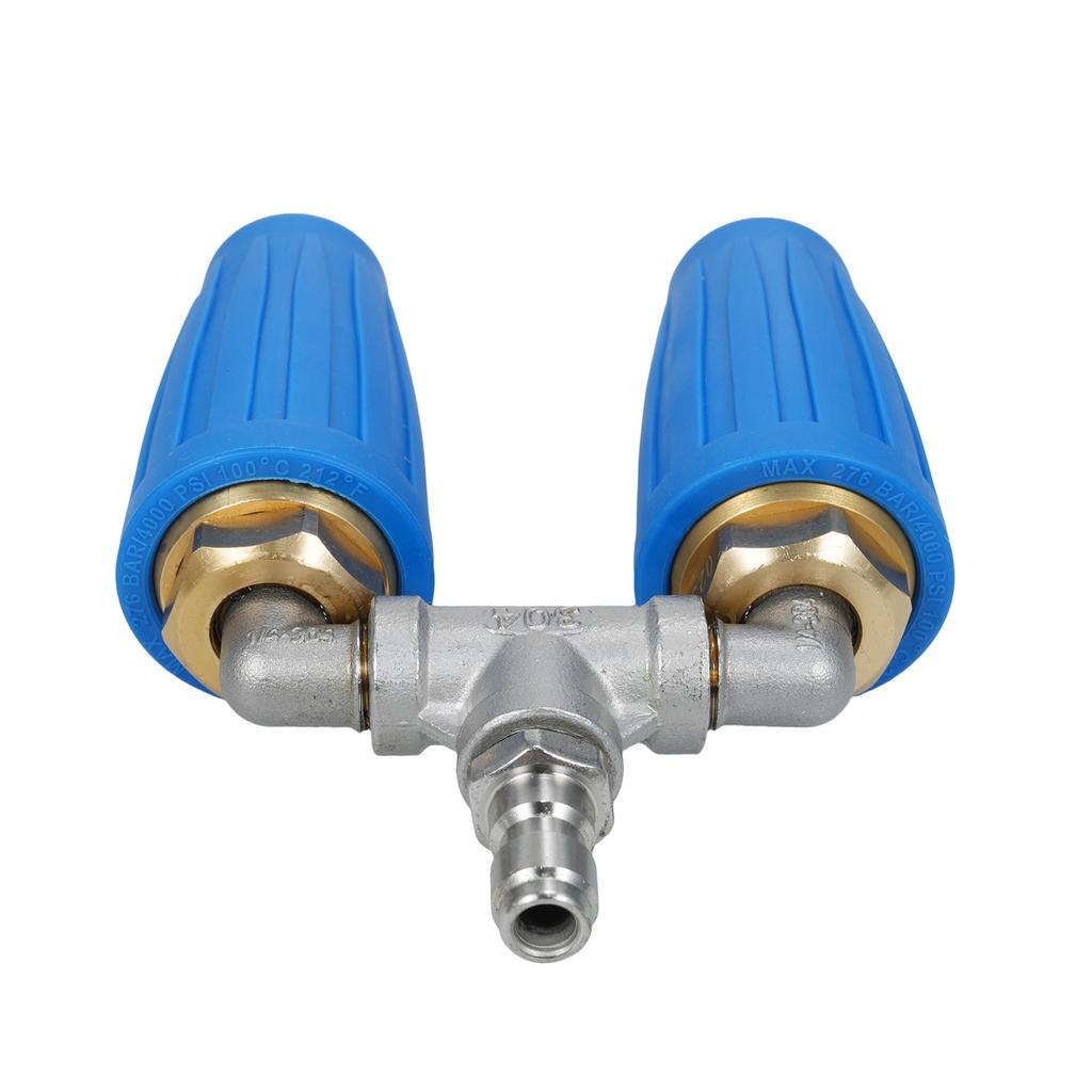 Lavadora de Alta Pressão Bico, 360 graus Rotativo Duplo Bico com 1Celsius4 Conector Rápido 2.0 Orifício 4-6 GPM 4000 PSI