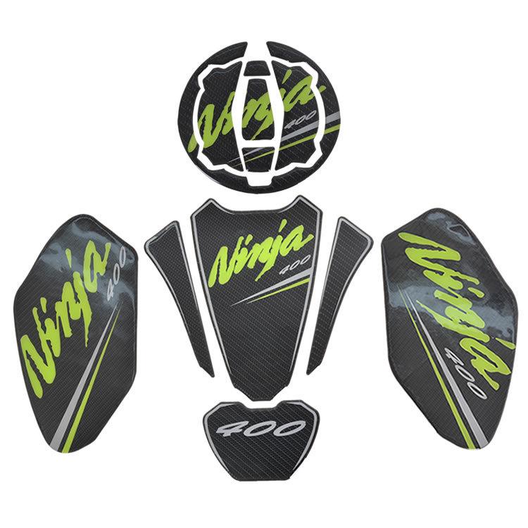 

Наклейки на бак и наклейки-рыбья кость из углеродного волокна для Kawasaki Ninja 400 красный