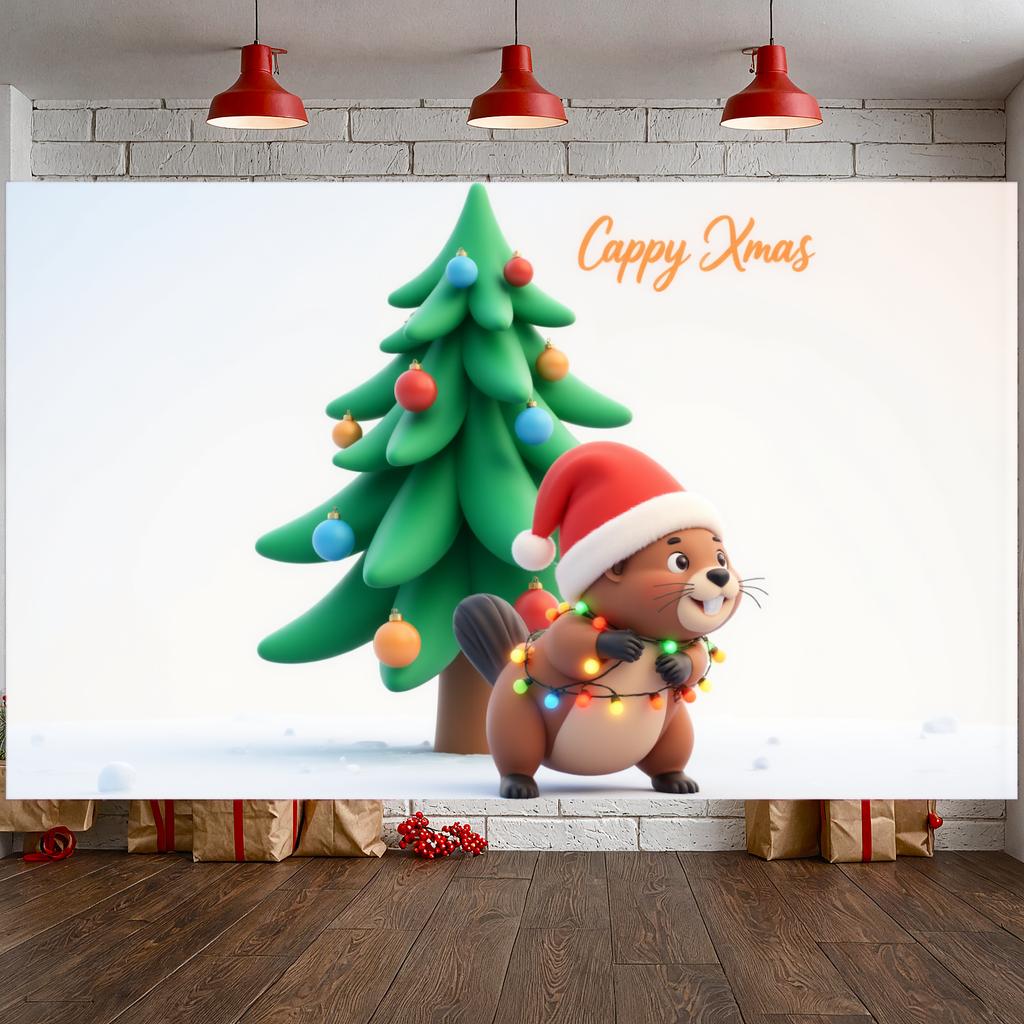 Christmas Banner Vibrant Colors Christmas Party Banner Christmas Decor Holiday Theme Animal Xmas Banner For Party Home