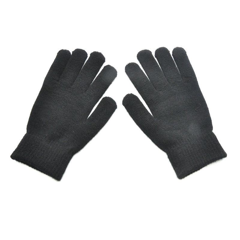 Thick Plush Knitted Wool Gloves for Men & Women - Winter Warm Solid Color Cycling Gloves