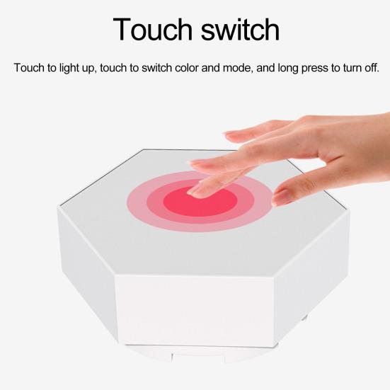 1 Set Hexagonal High Brightness Stepless Wall Lamp Dimming Multiple Lighting Modes Touch