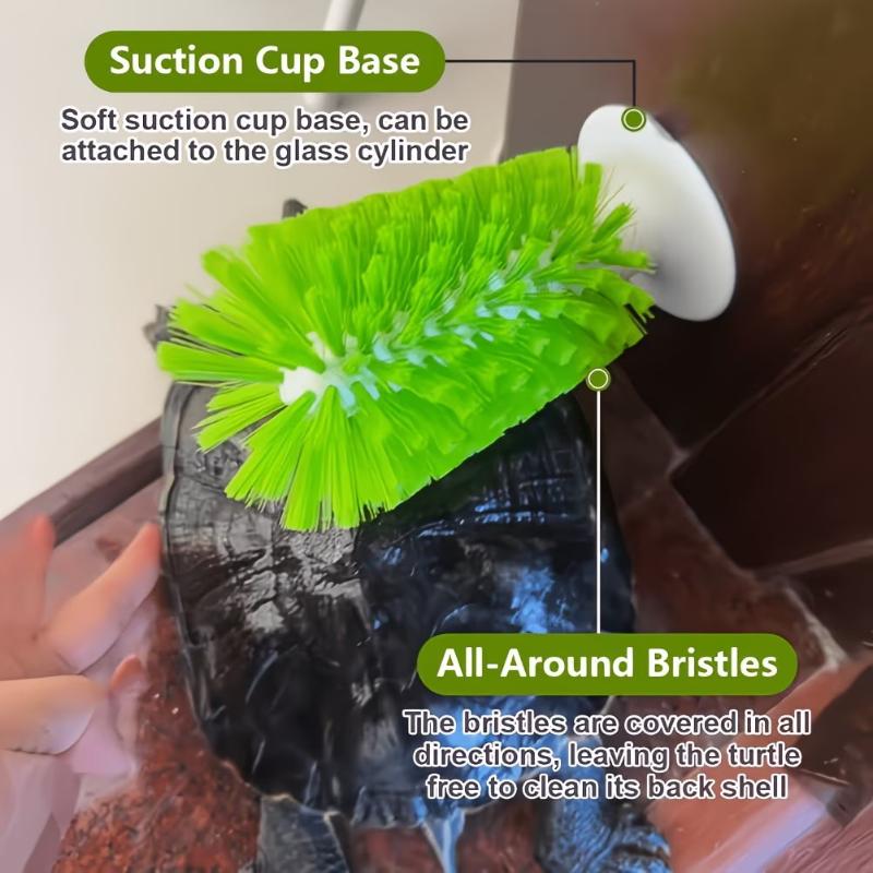 Suction Cup Turtle Cleaning Brush for Shell Scrubbing Durable Bristle Cleaner Accessory for Aquarium Turtle Tank Decor
