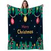 1pc Extra Thick 280gsm Flannel Blanket - Soft Warm Christmas Throw with Merry Christmas Text, Red & Golden Holiday Decor - All-Season Couch, Bed, Livi